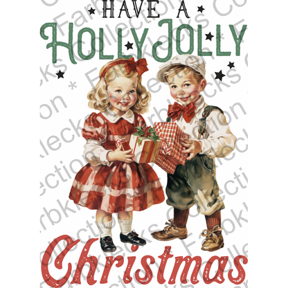 Motivtransfer 1122 Vintage Have a Holly Jolly Christmas