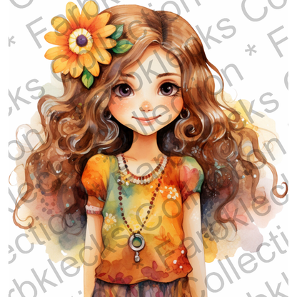 Motivtransfer 1235 Hippie Smiling Girl