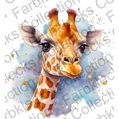 Motivtransfer 1460 Giraffe in der Wolke