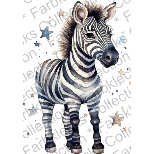 Motivtransfer 1467 Zebra mit Sternchen