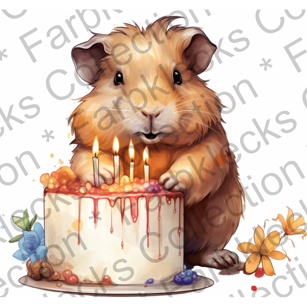 Motivtransfer 1593 Hamster mit Torte