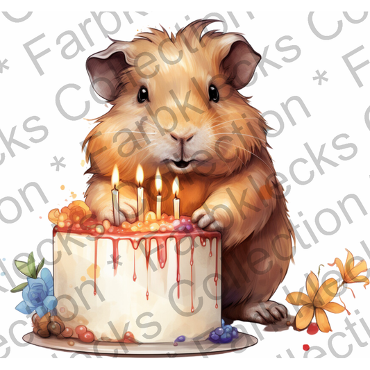 Motivtransfer 1593 Hamster mit Torte