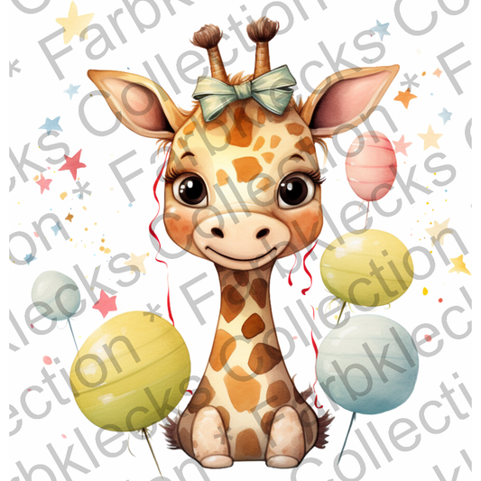 Motivtransfer 1603 Giraffe mit Geschenken