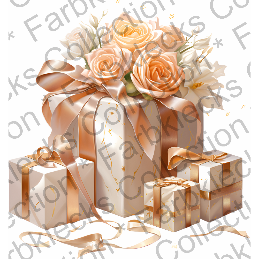 Motivtransfer 1614 Geschenke rose