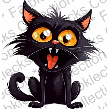 Motivtransfer 1728 Funny Black Screaming Cat