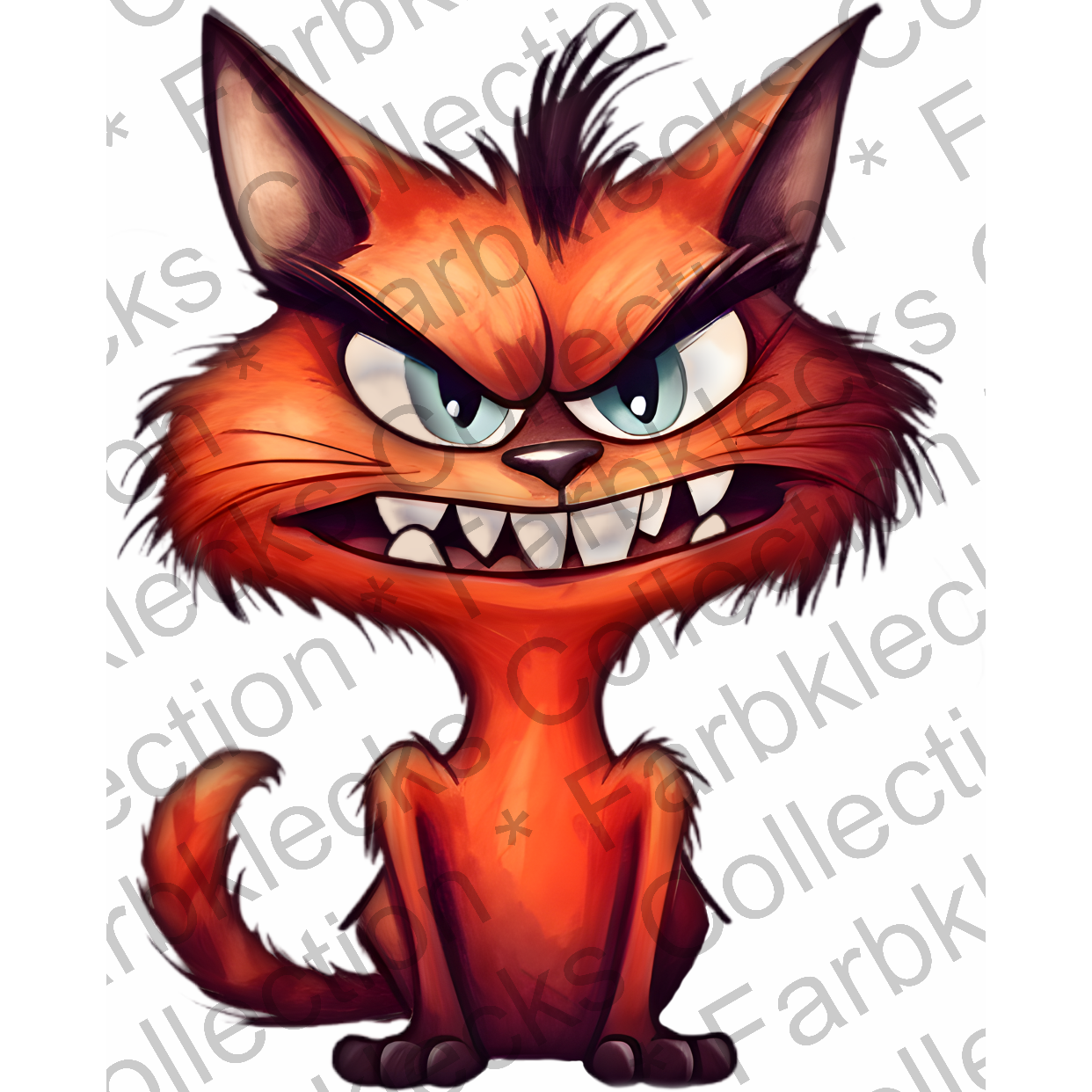 Motivtransfer 1732 Funny Red Cat Teethes