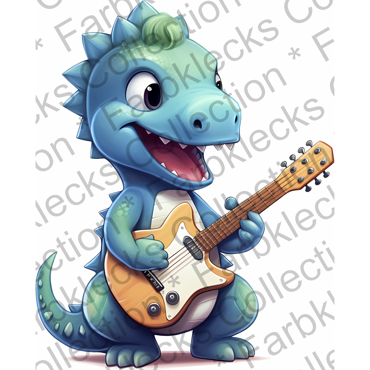 Motivtransfer 1833 Kleiner Dino spielt Gitarre