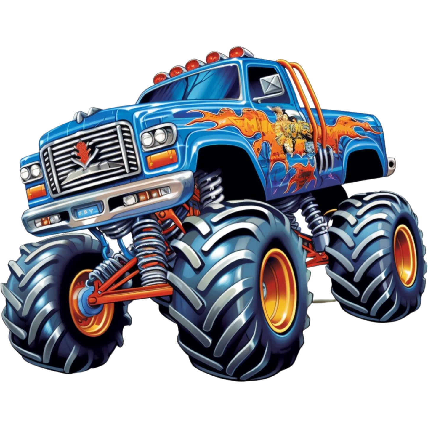 Motivtransfer 2010 Blauer Monstertruck