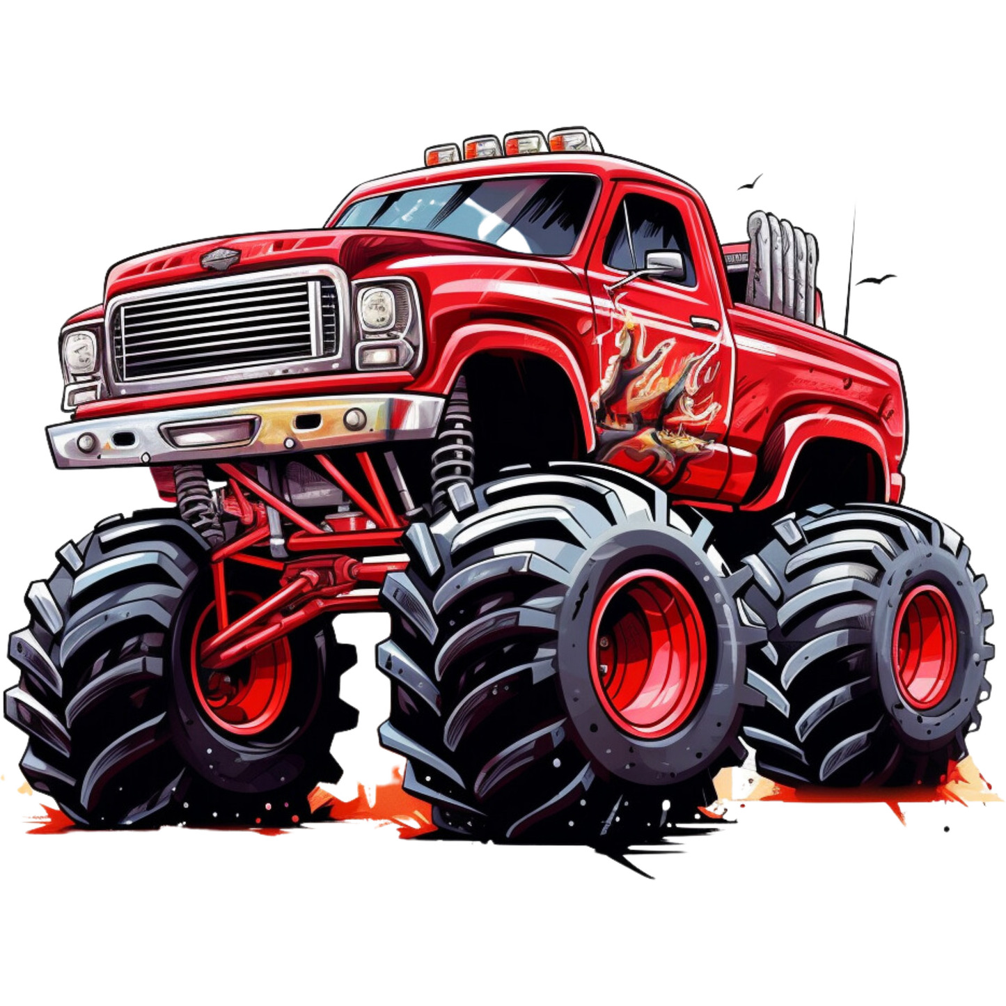 Motivtransfer 2019 Roter Monstertruck