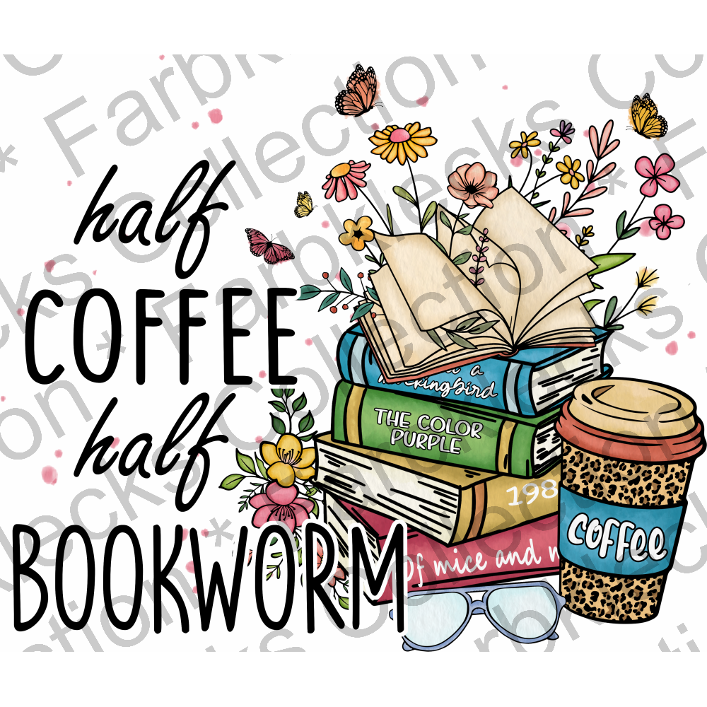 Motivtransfer 2250 half coffee half bookworm