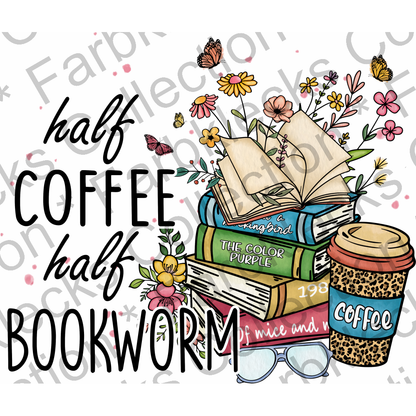 Motivtransfer 2250 half coffee half bookworm