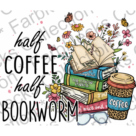 Motivtransfer 2250 half coffee half bookworm