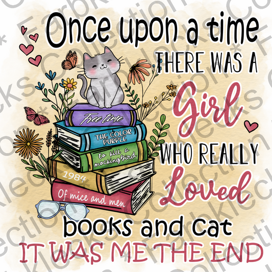 Motivtransfer 2257 once upon a time there was a girl who really loved books and cat