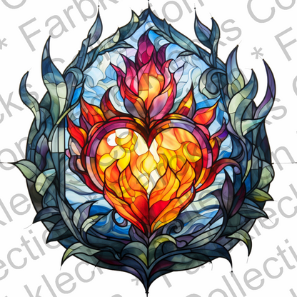 Motivtransfer 2284 Herz Stained Glass