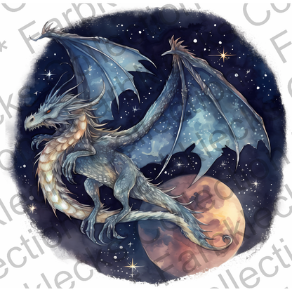 Motivtransfer 2294 Drache vor Mond