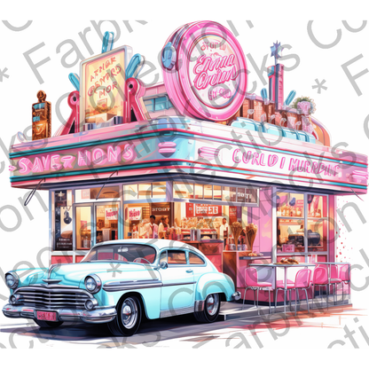 Motivtransfer 2328 American Diner rosa