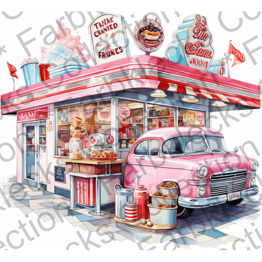 Motivtransfer 2329 American Diner rosa