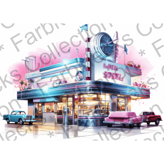 Motivtransfer 2343 American Diner Neon Style