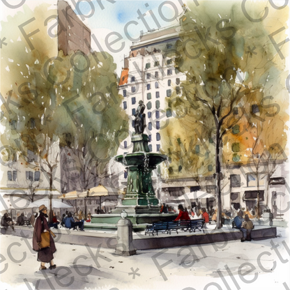 Motivtransfer 2989 New York Brunnen