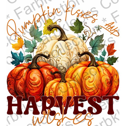 Motivtransfer 3065 Pumpkin kisses and harvest wishes