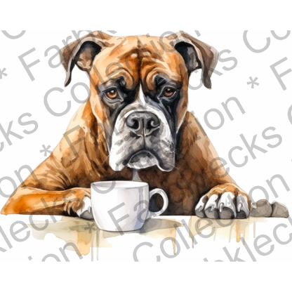 Motivtransfer 3070 Boxer mit Kaffeetasse