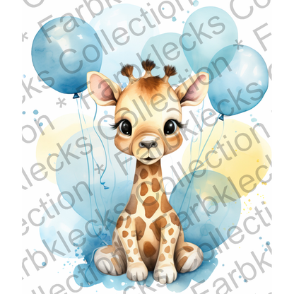 Motivtransfer 3209 Giraffe mit Ballons