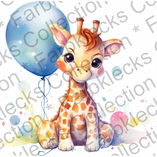 Motivtransfer 3212 Giraffe mit Ballons