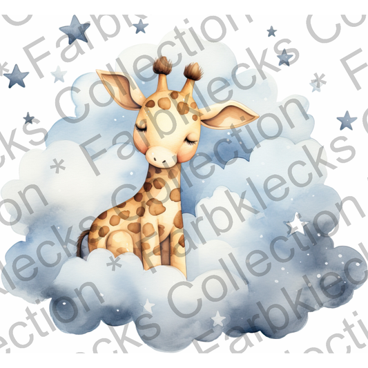 Motivtransfer 3214 Giraffe schläft auf Wolke