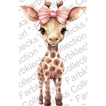 Motivtransfer 3216 Giraffe mit Schleife im Haar