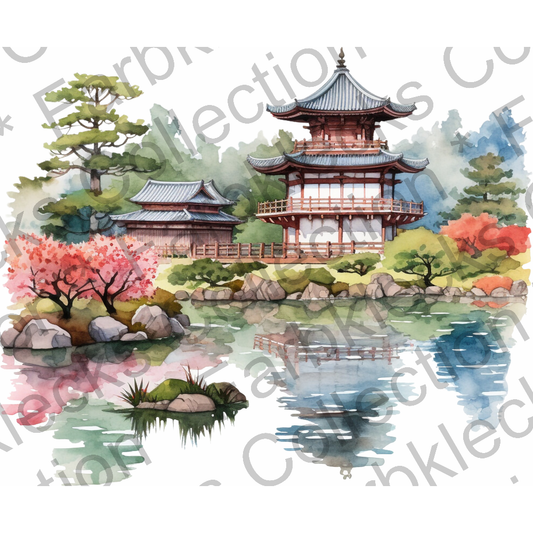 Motivtransfer 3246 Japanische Landschaft mit Teich