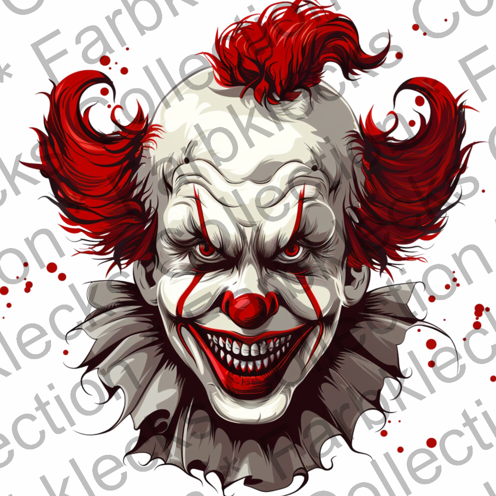 Motivtransfer 3631 Clown Gesicht mit roten Haaren