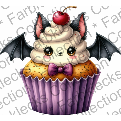 Motivtransfer 3711 Fledermaus als Cupcake