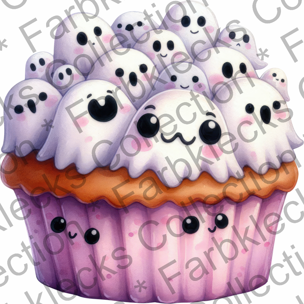 Motivtransfer 3712 Cupcake mit Geistern