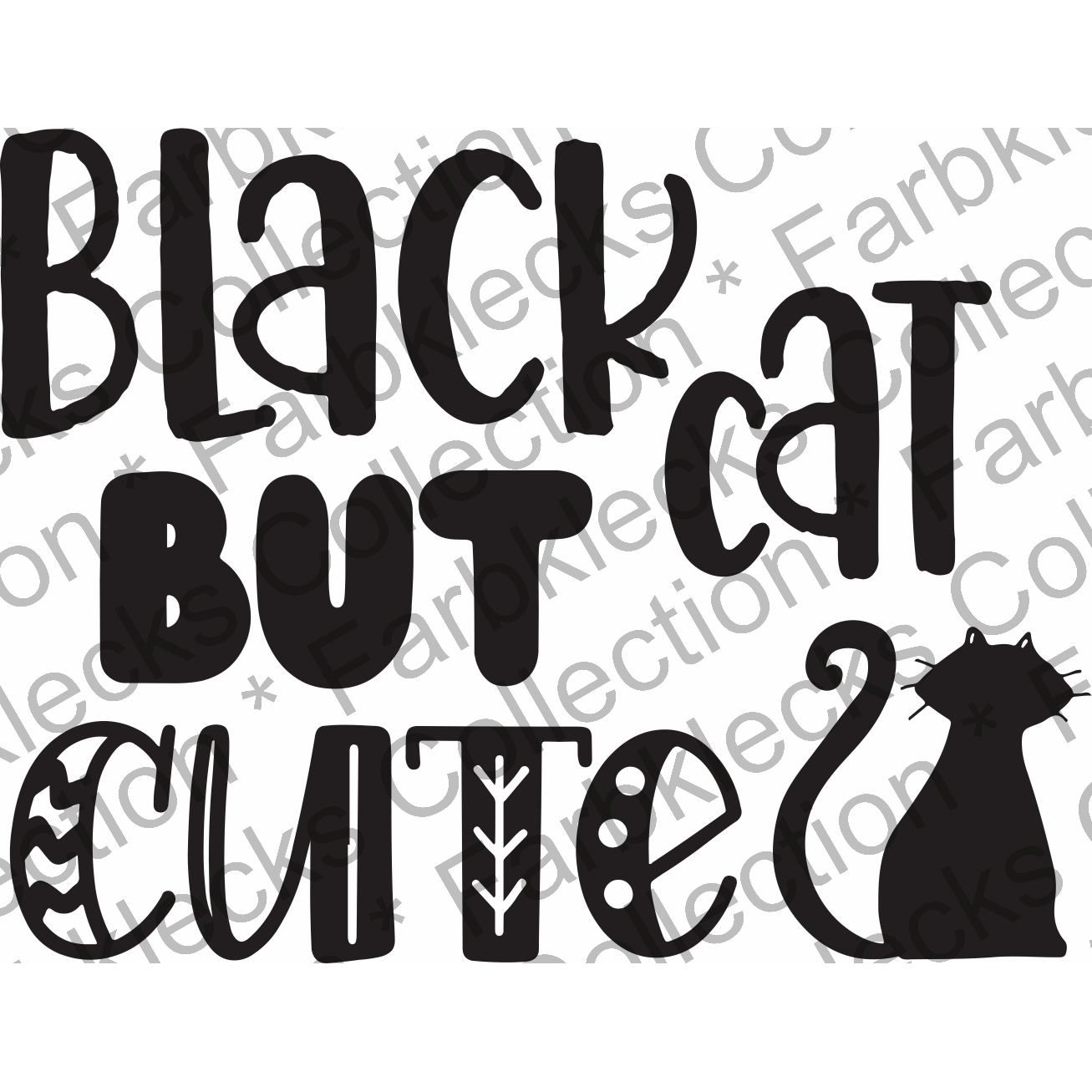 Motivtransfer 3882 Black Cat but Cute