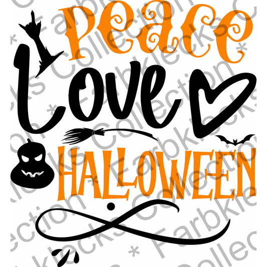 Motivtransfer 4258 Peace Love Halloween