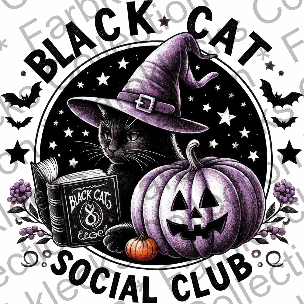 Motivtransfer 4443 black cat social club