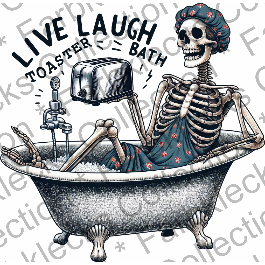 Motivtransfer 4653 Live laugh toaster bath