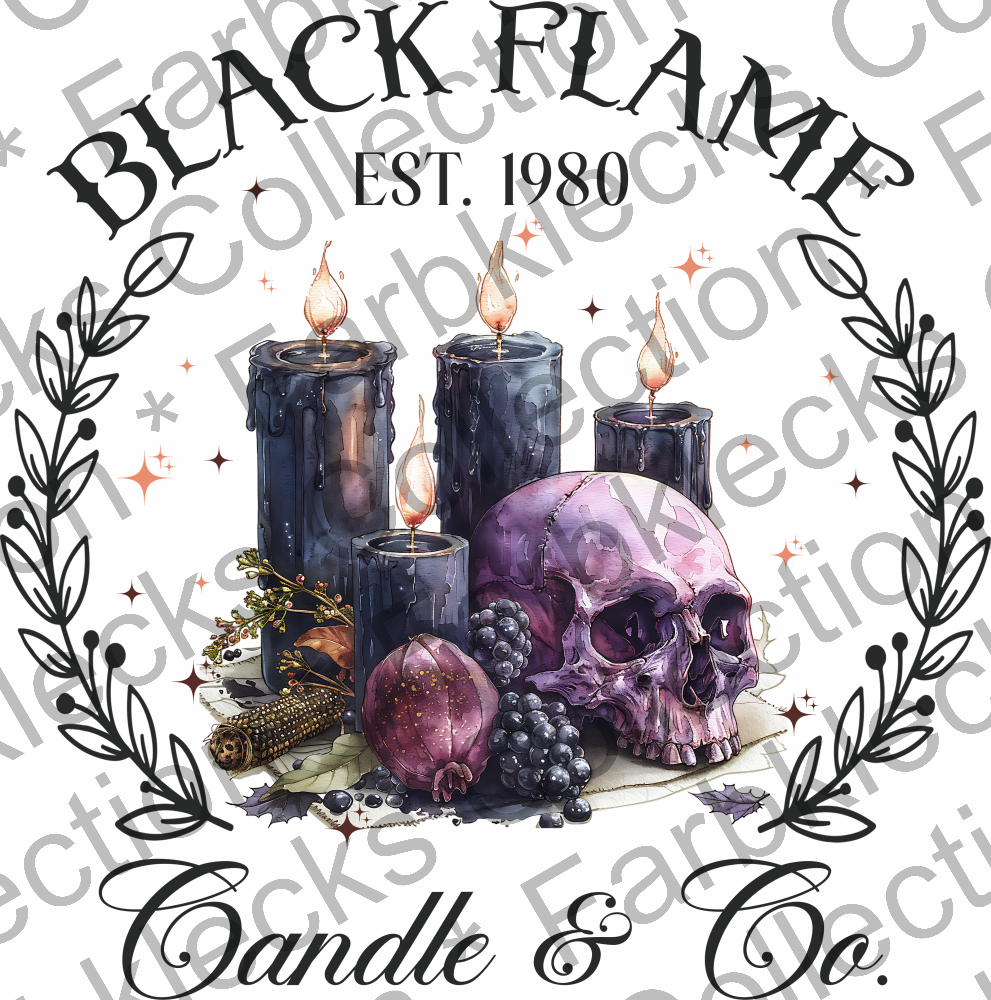 Motivtransfer 4703 Black Flame Candle