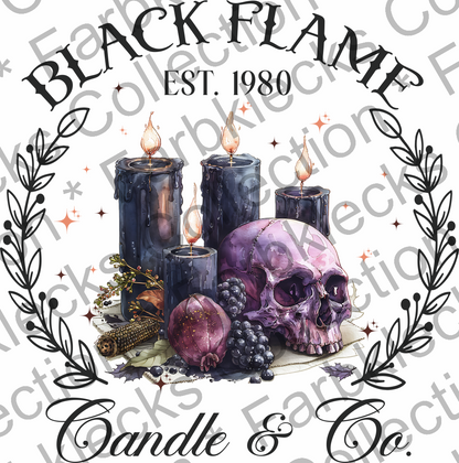 Motivtransfer 4723 Black Flame Candle