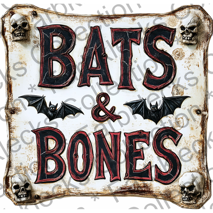 Motivtransfer 4793 Schild Bats and Bones