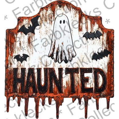 Motivtransfer 4795 Schild Haunted