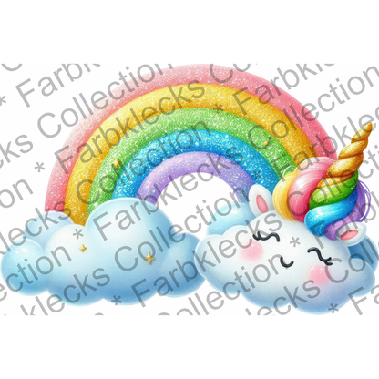 Motivtransfer 5298 Regenbogen als Einhorn