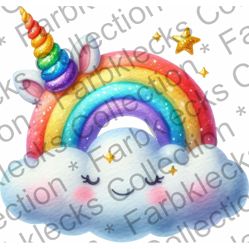 Motivtransfer 5299 Regenbogen als Einhorn