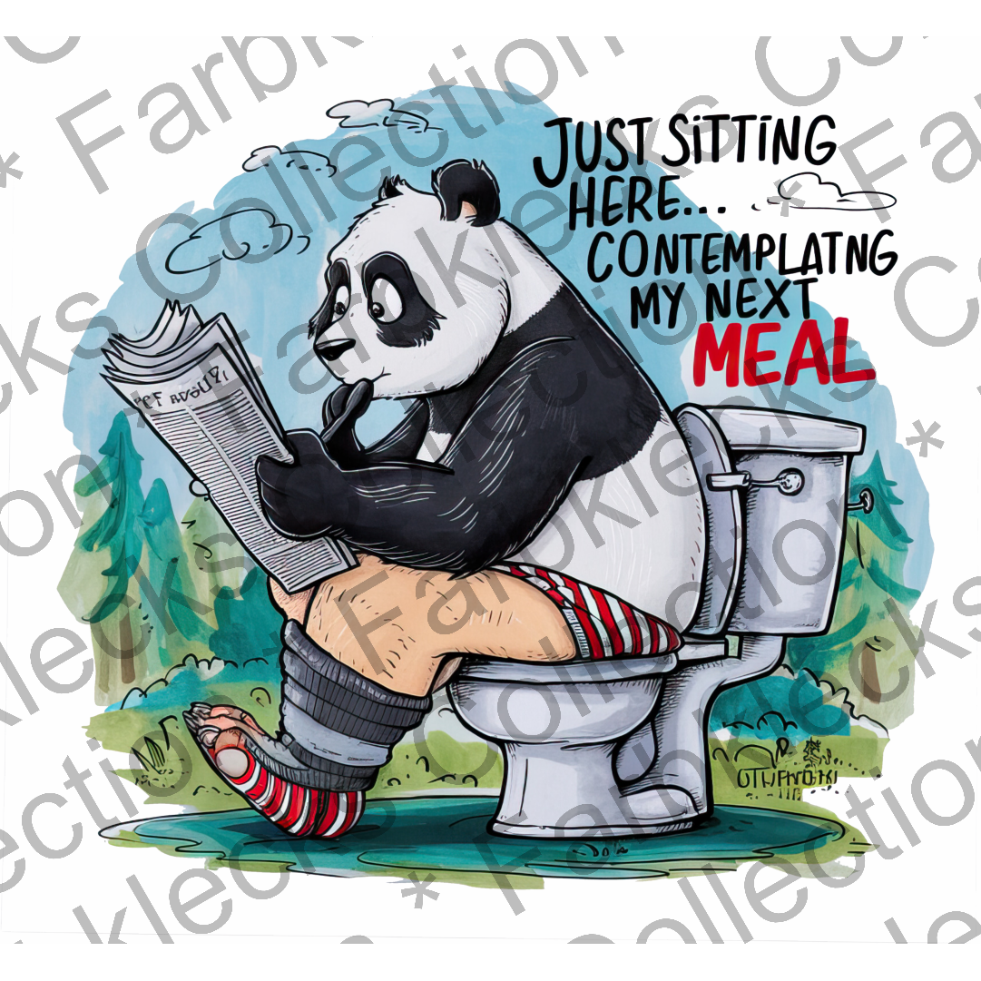 Motivtransfer 5434 Panda auf der Toilette