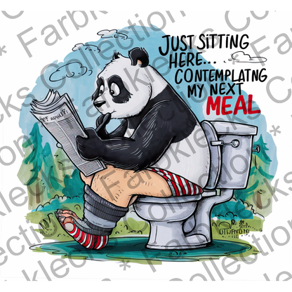 Motivtransfer 5434 Panda auf der Toilette