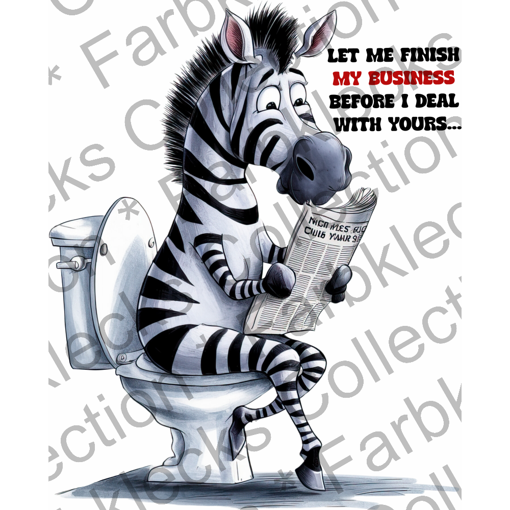 Motivtransfer 5440 Zebra auf der Toilette