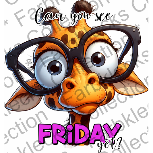 Motivtransfer 5486 Lustige Giraffe can you see Friday