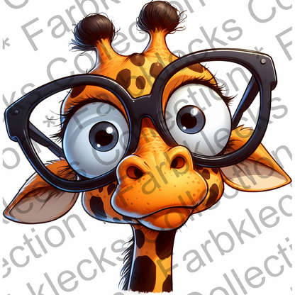 Motivtransfer 5487 Lustige Giraffe mit Brille