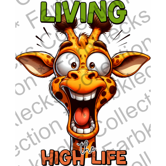 Motivtransfer 5488 Lustige Giraffe Living high life