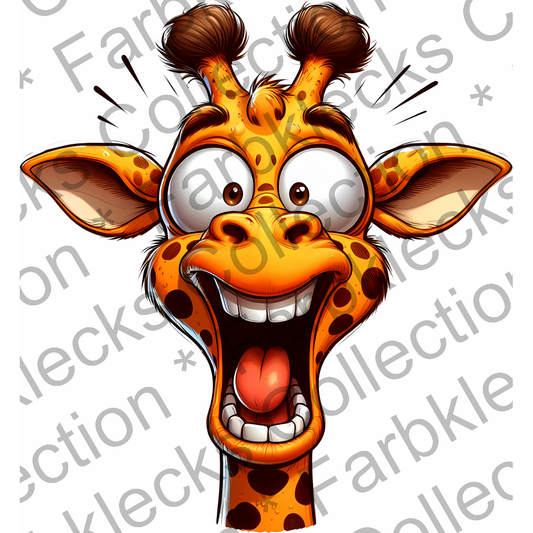 Motivtransfer 5489 Lustige Giraffe erschreckt sich